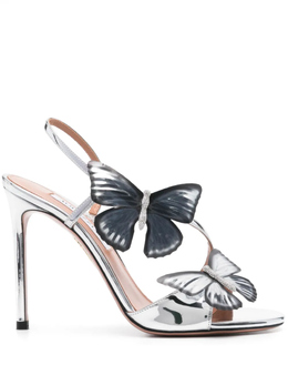 Aquazzura: Серебристые сандалии 