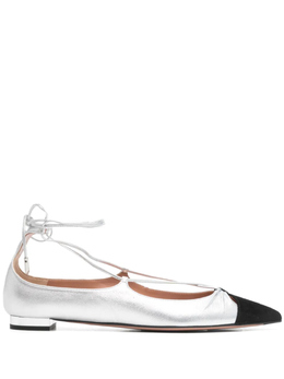 Aquazzura: Серебристые балетки 