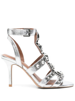 Kurt Geiger London: Серебристые сандалии 