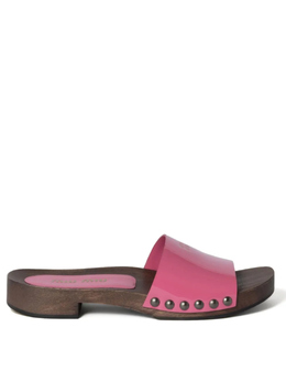 Miu Miu: Розовые шлёпанцы 