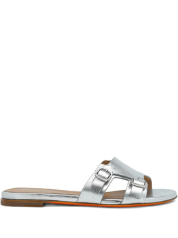 Santoni: Серебристые босоножки 