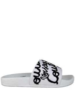 Versace Jeans Couture: Белые шлёпанцы 