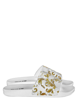 Versace Jeans Couture: Белые шлёпанцы 