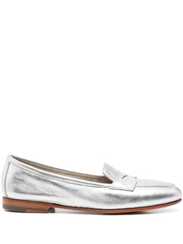 Santoni: Серебристые мокасины 