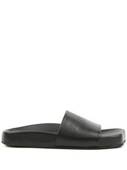 MM6 Maison Margiela: Чёрные шлёпанцы 