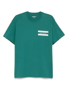 Carhartt WIP: Зелёная футболка 