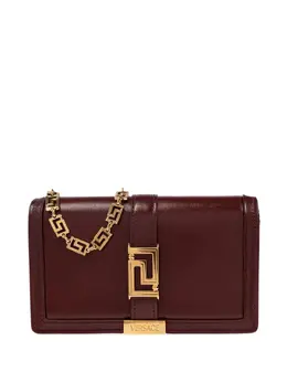 Versace: Бордовый клатч  Greca