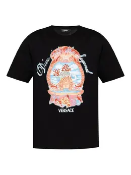 Versace: Чёрная футболка 