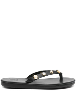 Ancient Greek Sandals: Чёрные шлёпанцы  Saionara