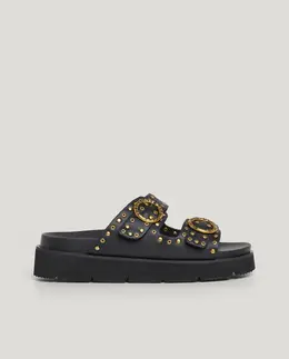 Pepe Jeans: Чёрные босоножки 