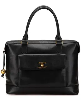CHANEL Pre-Owned: Чёрная сумка-шоппер 