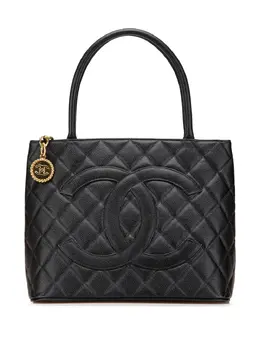 CHANEL Pre-Owned: Чёрная сумка-шоппер 
