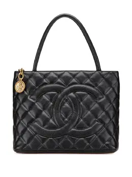 CHANEL Pre-Owned: Чёрная сумка-шоппер 