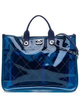 CHANEL Pre-Owned: Голубая сумка-шоппер 