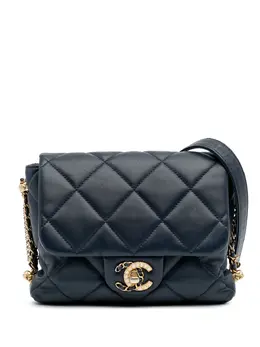 CHANEL Pre-Owned: Голубая сумка через плечо 