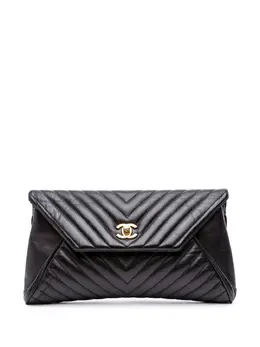 CHANEL Pre-Owned: Чёрный клатч 