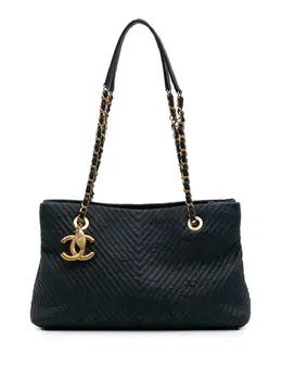CHANEL Pre-Owned: Голубая сумка-шоппер 