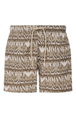Emporio Armani: Коричневые плавки 