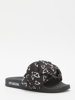 Love Moschino: Чёрные шлёпанцы 