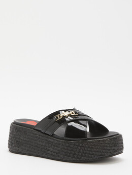Love Moschino: Чёрные шлёпанцы 