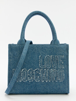 Love Moschino: Синяя спортивная сумка 