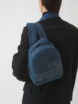 Love Moschino: Синяя спортивная сумка 