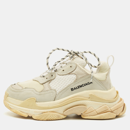 Balenciaga: Бежевые кроссовки  Triple S