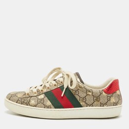 Gucci: Коричневые кроссовки  GG Supreme