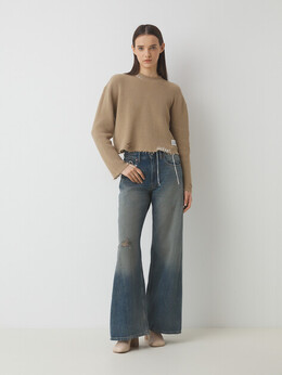 Mm6 Maison Margiela: Бежевый свитер 