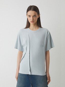 Mm6 Maison Margiela: Голубая футболка 