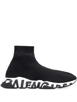 Balenciaga: Чёрные кроссовки  Speed
