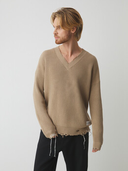 Mm6 Maison Margiela: Бежевый свитер 