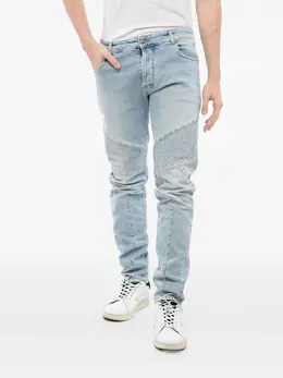 Balmain: Светлые джинсы  Biker