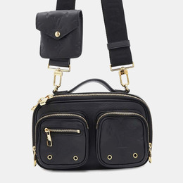 Louis Vuitton: Чёрная сумка через плечо 