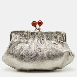 Marni: Серебристый клатч 