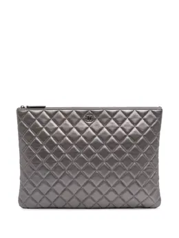 CHANEL Pre-Owned: Серебристый клатч 