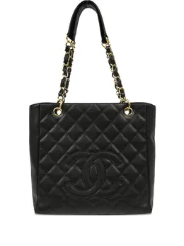 CHANEL Pre-Owned: Чёрная сумка-шоппер 
