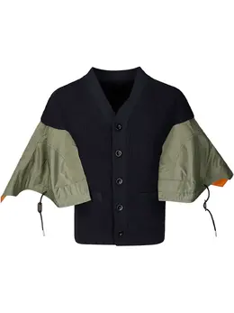 sacai: Синий кардиган 