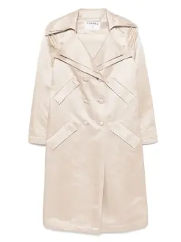 CHANEL Pre-Owned: Бежевое пальто 