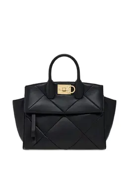 Ferragamo: Чёрная сумка-шоппер  Studio