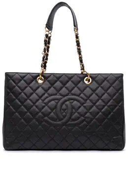 CHANEL Pre-Owned: Чёрная сумка-шоппер 
