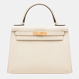 Hermes: Белая сумка  Kelly 28