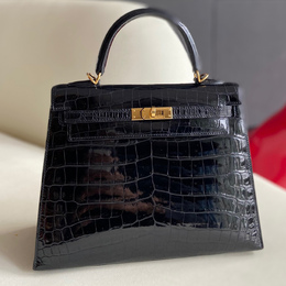 Hermes: Чёрная сумка  Kelly 25