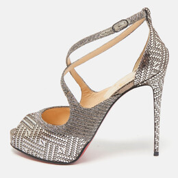 Christian Louboutin: Серебристые сандалии 