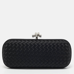 Bottega Veneta: Чёрный клатч  Intrecciato