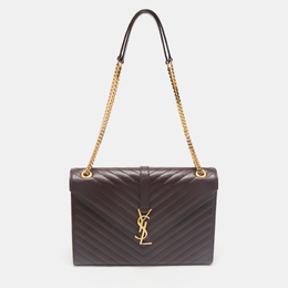 Saint Laurent Paris: Бордовая сумка  Monogram Envelope