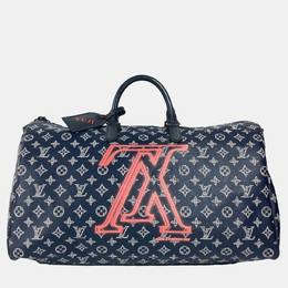 Louis Vuitton: Синяя сумка  Keepall