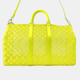 Louis Vuitton: Жёлтая сумка  Keepall