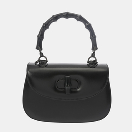 Gucci: Чёрная сумка  Bamboo