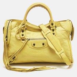 Balenciaga: Жёлтая сумка  Classic City